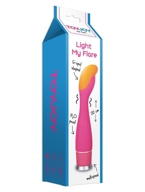 Розовый стимулятор точки G Light My Flare - 20 см.