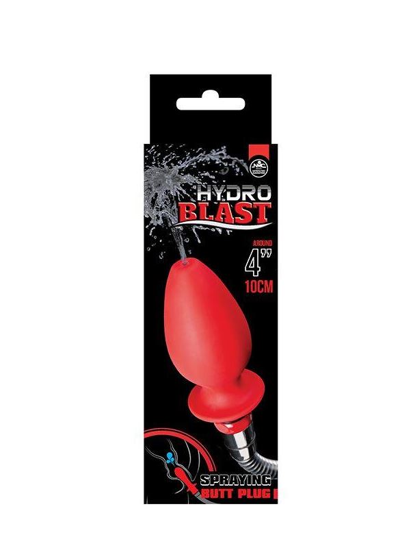 Красная насадка для душа HYDROBLAST 4INCH BUTTPLUG SHAPE DOUCHE - 10,2 см.