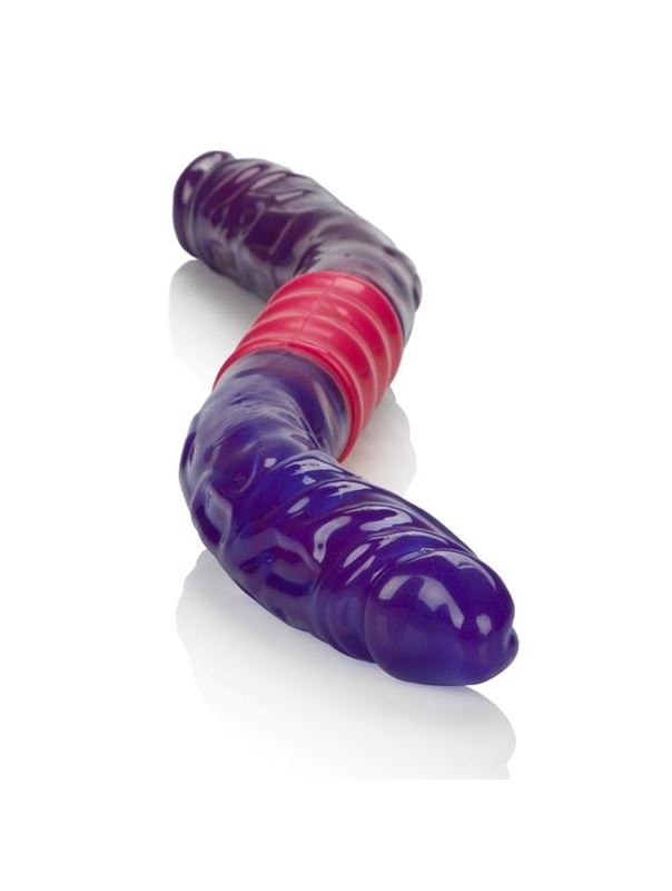 Фиолетовый двухсторонний гнущийся вибратор Dual Vibrating Flexi-Dong (38 см)