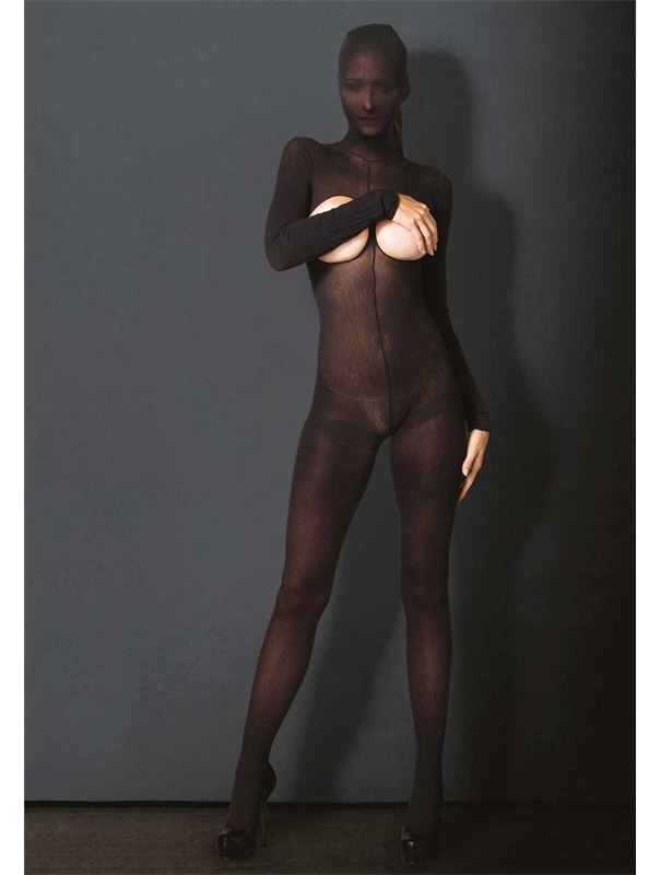 БДСМ-боди с капюшоном HOODED OPAQUE BODYSTOCKING