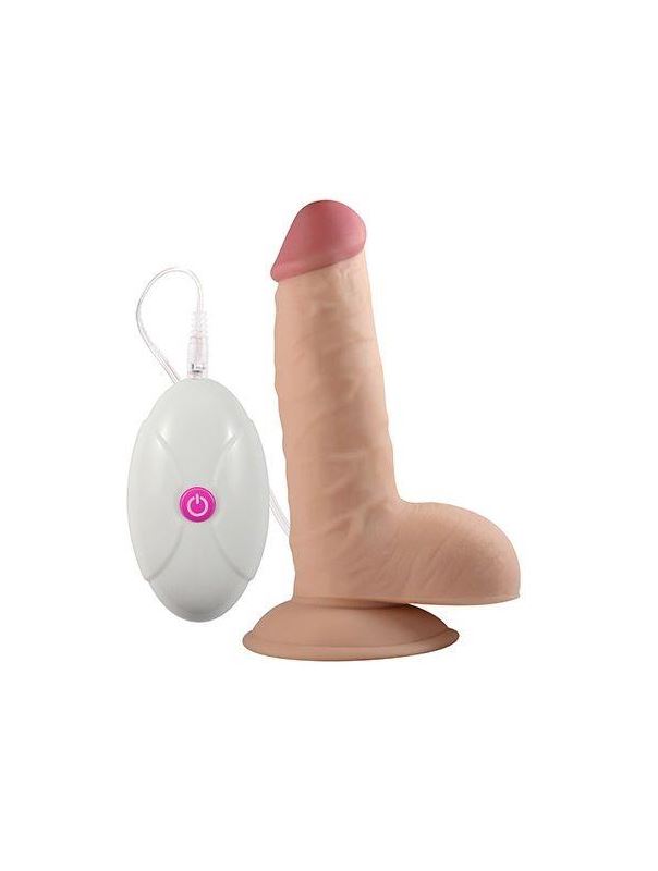 Реалистичный вибратор с пультом The Ultra Soft Dude - 19 см.