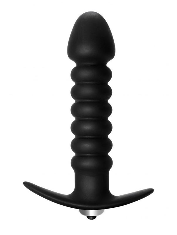 Чёрная анальная вибропробка Twisted Anal Plug (13 см)