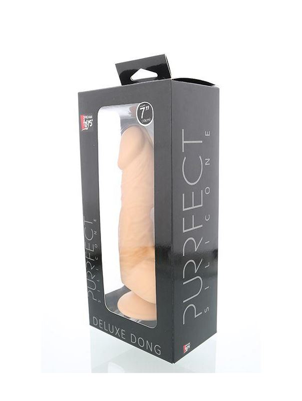 Силиконовый фаллоимитатор на присоске PURRFECT SILICONE DELUXE DONG 7INCH - 18 см.