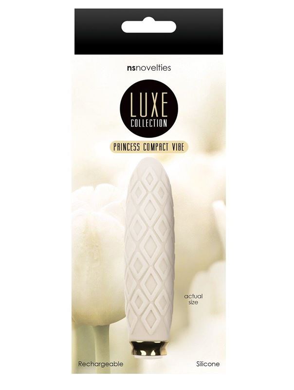 Молочный фактурный мини-вибратор Luxe Compact Vibe Princess - 10,8 см.