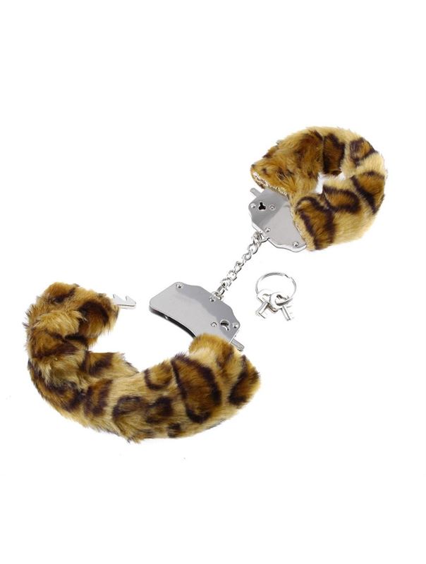 Наручники металлические Furry Love Cuffs с гепардовым мехом