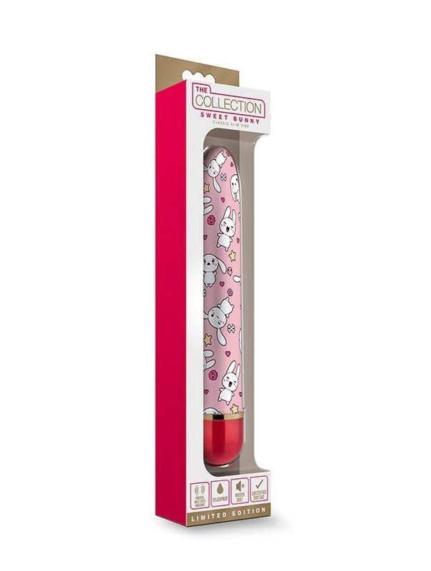 Яркий вибратор с принтом Sweet Bunny (17,8 см)