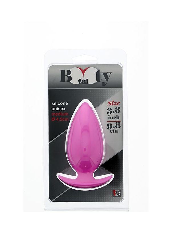 Розовая анальная втулка BOOTYFUL ANAL PLUG MEDIUM PINK - 9,8 см.