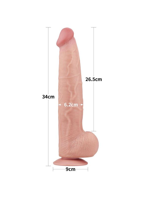 Телесный фаллоимитатор 13.5" King Sized Sliding Skin Dual Layer Dong (34 см)