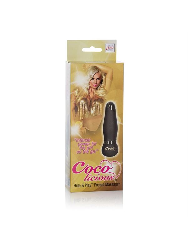 Чёрный мини-вибромассажер Coco Licious Hide  Play Pocket Massagers - 6,25 см.