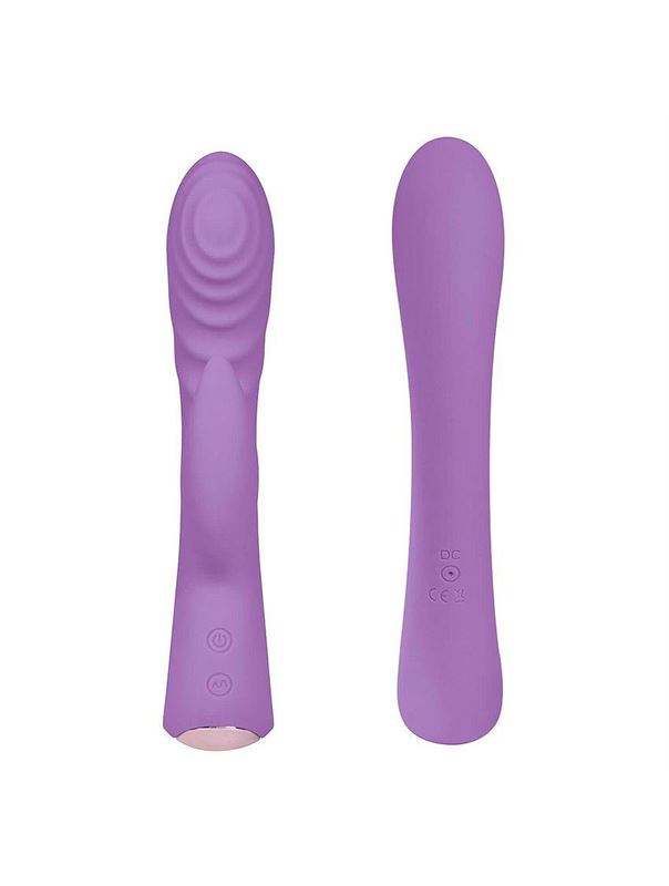 Фиолетовый вибромассажер-кролик 5" Silicone Ripple Passion (19,1 см)