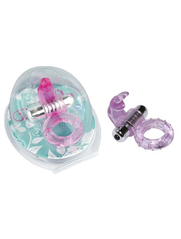 Фиолетовое эрекционное виброкольцо с зайчиком 7 Speed Rabbit Cock Ring