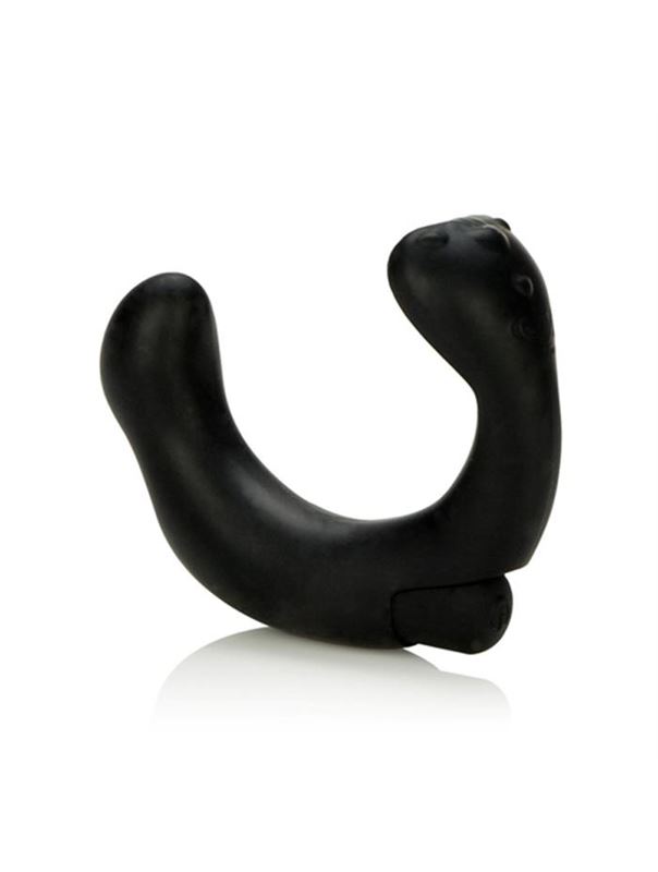 Чёрный силиконовый массажер простаты P-Rock Prostate Massager (10 см)