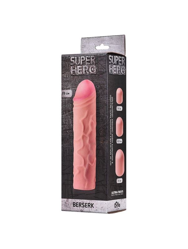 Фаллоудлинитель SUPER HERO Bersek - 19,5 см.