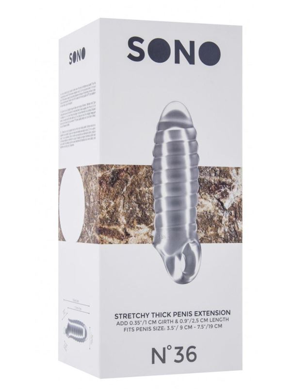 Прозрачная насадка на пенис закрытого типа N 36 Stretchy Thick Penis Extension - 15,2 см.