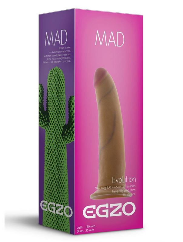 Телесный фаллоимитатор Mad Cactus без мошонки (18 см)