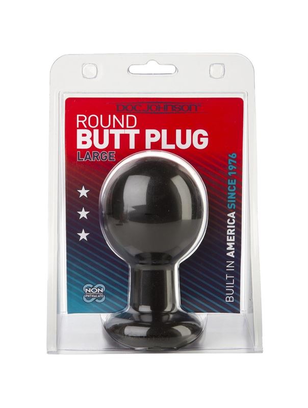 Круглая черная анальная пробка Classic Round Butt Plugs Large (12,1 см)