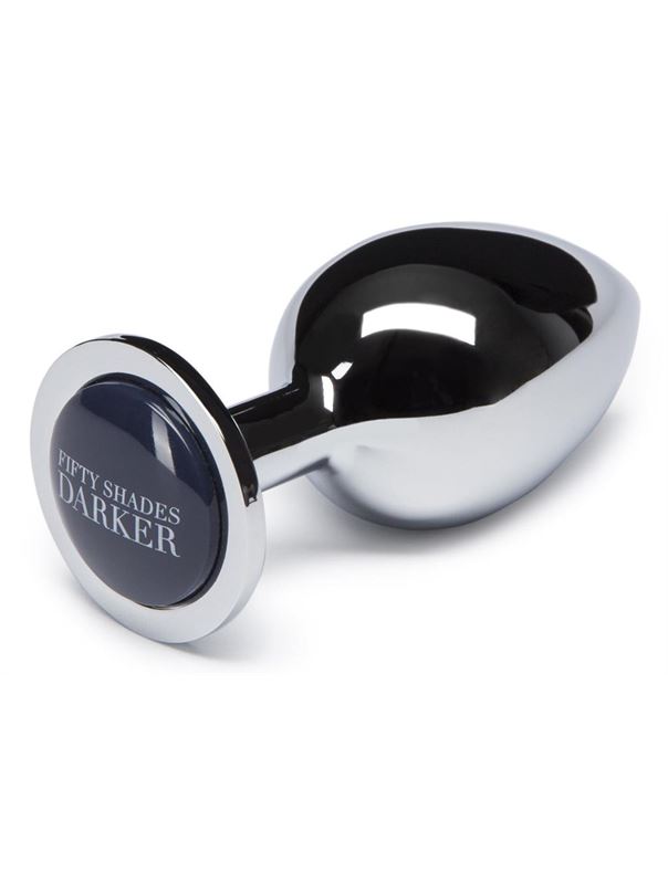 Серебристая анальная пробка DARKER BEYOND EROTIC STEEL BUTT PLUG - 8,9 см.