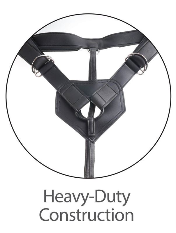 Телесный сдвоенный поясной страпон Strap-On Harness with 7" Two Cocks One Hole (19,1 см)