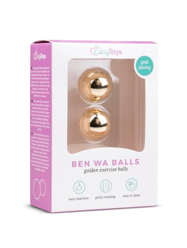 Золотистые вагинальные шарики без сцепки Ben Wa Balls