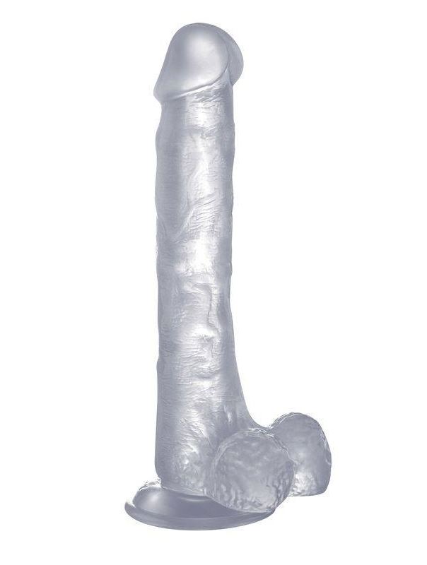 Прозрачный фаллоимитатор Realistic Cock 10 With Scrotum - 27 см.
