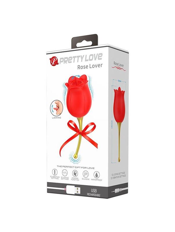 Красный клиторальный вибромассажёр Rose Lover