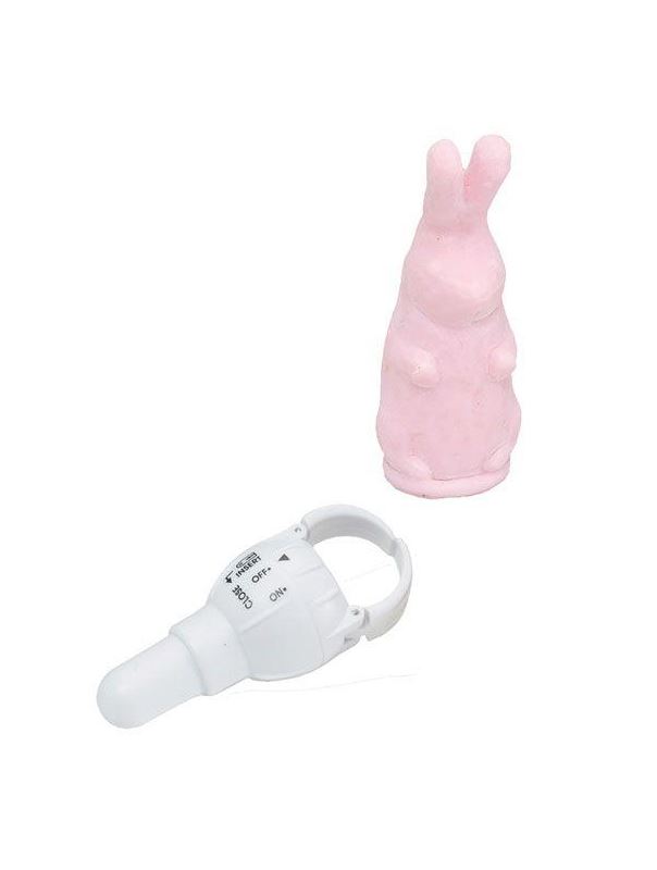 Розовый виброзайчик 4PLAY FINGER RING VIBE RABBIT PINK