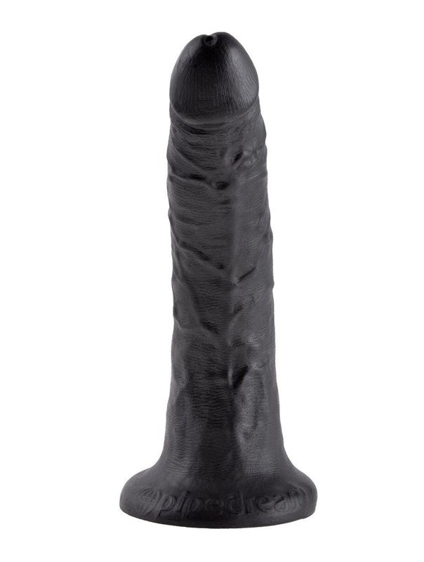 Чёрный фаллоимитатор с присоской 7" King Cock (17,8 см)