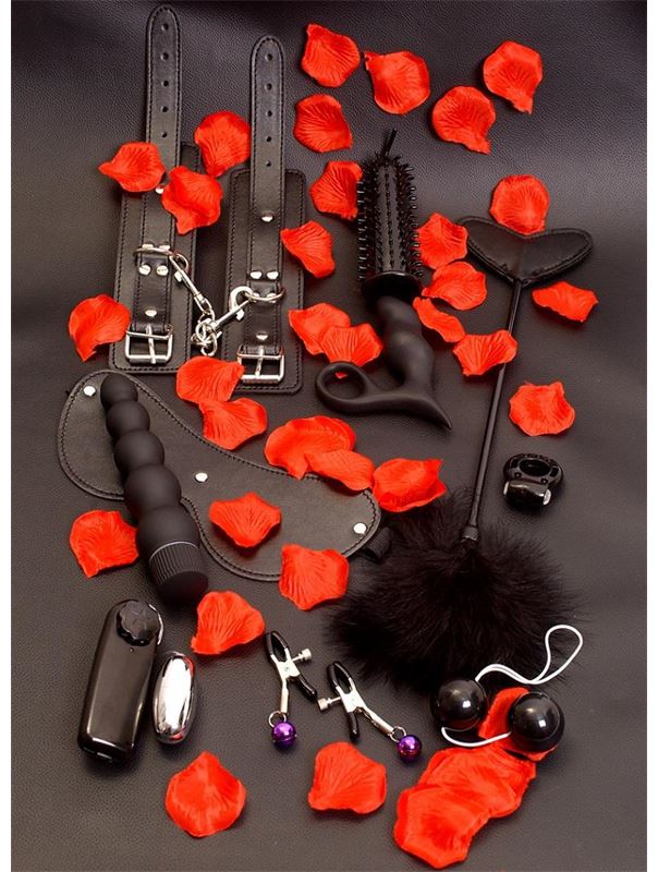 Набор чёрных вибраторов AMAZING PLEASURE SEX TOY KIT (10 предметов)