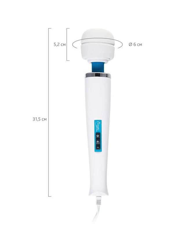 Белый вибромассажёр Magic Wand Europe (31,5 см)