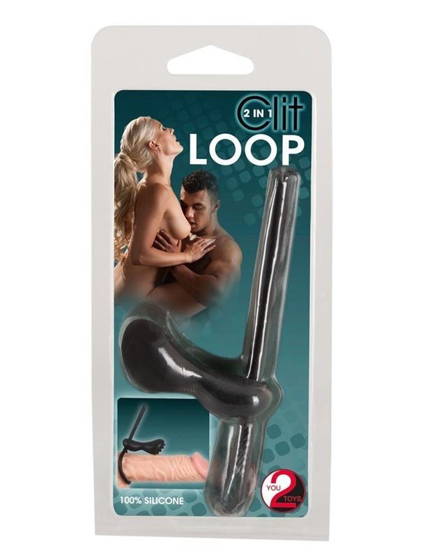 Эрекционное лассо с клиторальным стимулятором Clit Loop 2 in 1