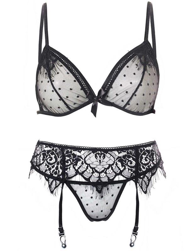 Комплект белья STRAPPY BRA  GARTER SET из 3 предметов