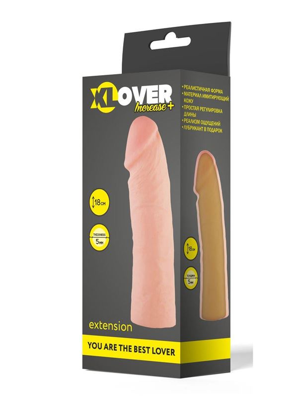 Фаллическая насадка на пенис XLover - 18 см.