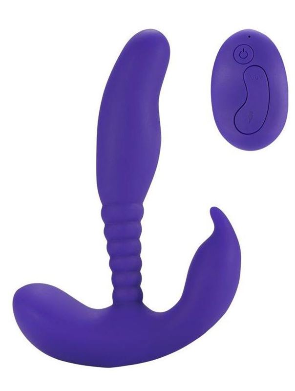 Фиолетовый стимулятор простаты Remote Control Anal Pleasure Vibrating Prostate Stimulator - 13,5 см.
