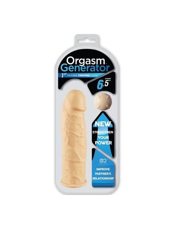 Телесная вибронасадка-удлинитель ORGASM GENERATOR SLEEVE - 16 см.