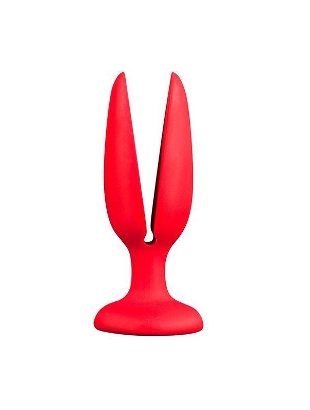 Красная анальная пробка-бутон MENZSTUFF - FLOWER BUTT PLUG 4INCH (11 см)
