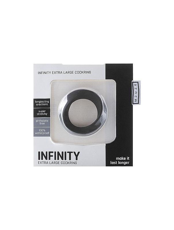 Чёрное эрекционное кольцо Infinity XL Cockring