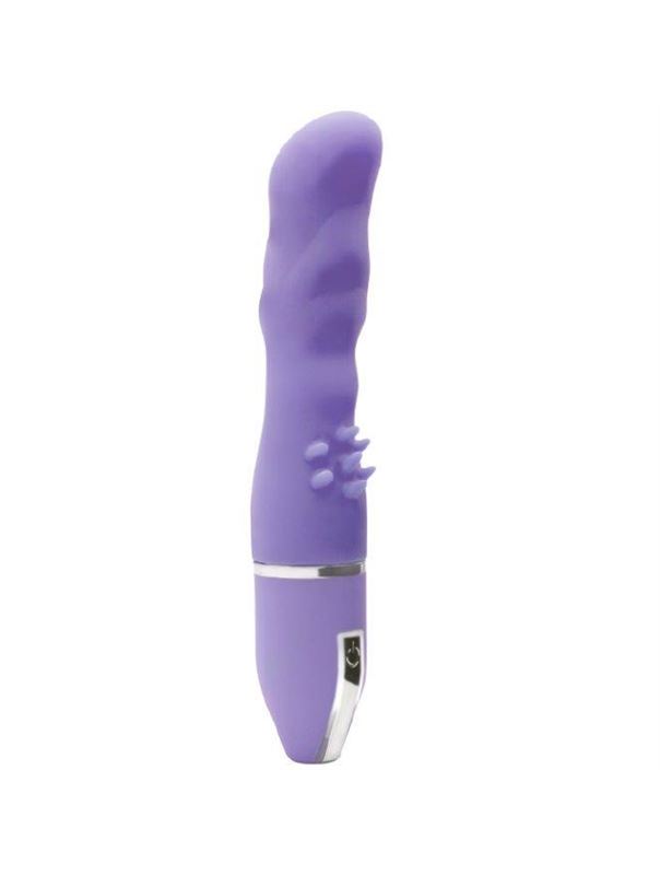 Фиолетовый вибратор PURRFECT SILICONE DELUXE VIBE с шипиками в основании (15 см)