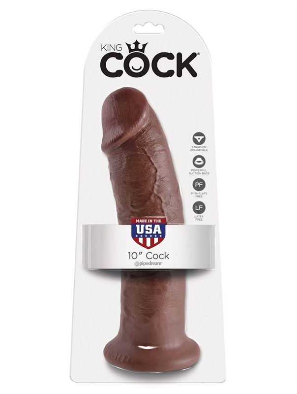 Коричневый фаллос-гигант 10" King Cock (25,4 см)
