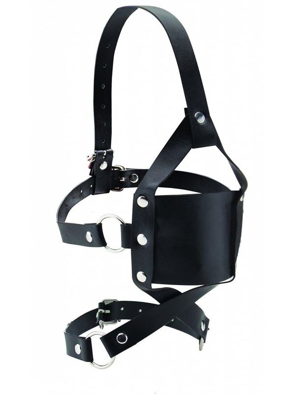 Чёрный кожаный кляп Leather Mouth Gag