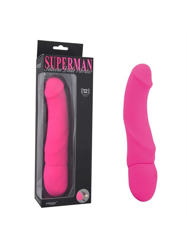 Розовый вибратор Rechargeable Silicone Dildo - 21 см.