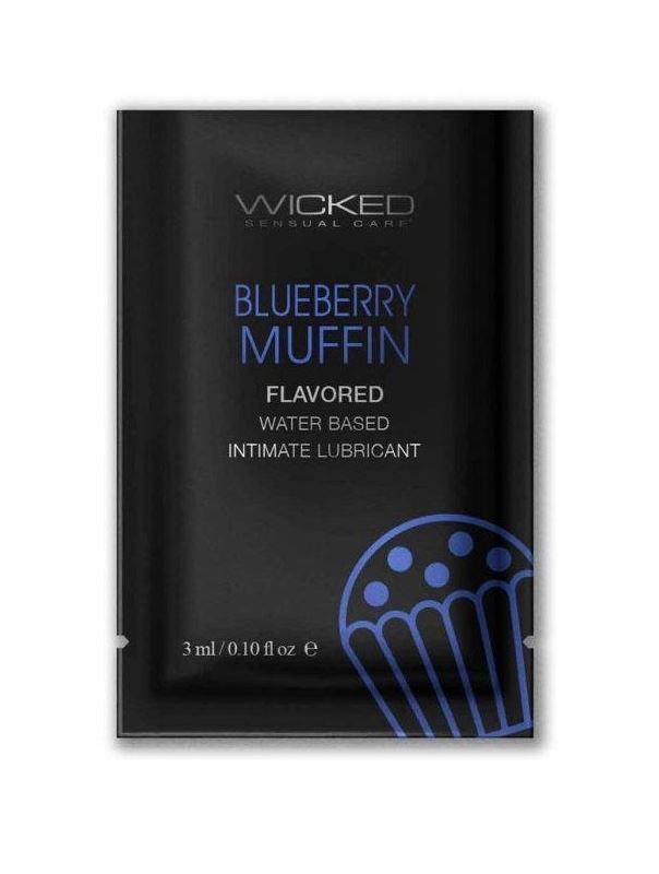 Лубрикант на водной основе с ароматом черничного маффина Wicked Aqua Blueberry Muffin (3 мл)