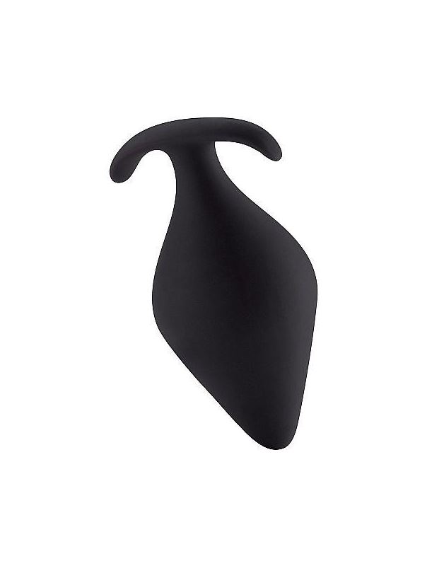 Чёрная анальная пробка Butt Plug with Handle Large - 13,1 см.