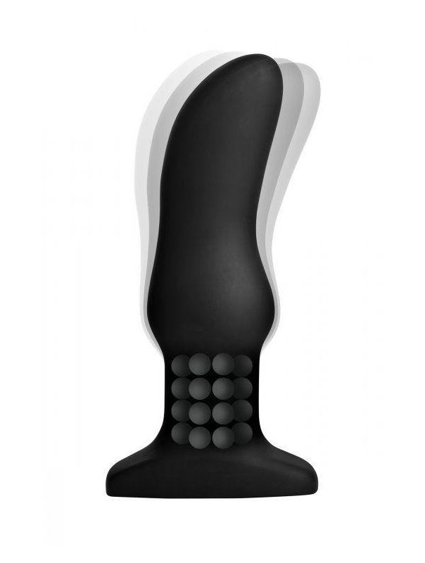 Черная анальная вибропробка Model M Curved Rimming Plug with Remote (15 см)