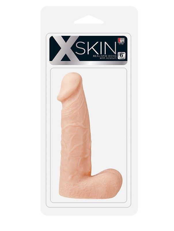 Телесный фаллоимитатор XSKIN 6 PVC DONG FLESH (15,2 см)