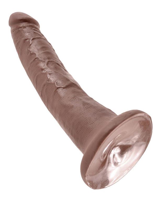 Коричневый фаллоимитатор с присоской 7" King Cock (17,8 см)