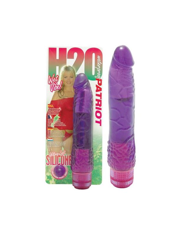 Водонепроницаемый фиолетовый вибромассажер H2O PATRIOT WATERPROOF VIBRATOR (19 см)