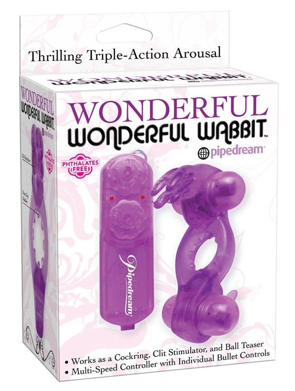 Эрекционное кольцо с 2 виброэлементами Wonderful Wonderful Wabbit