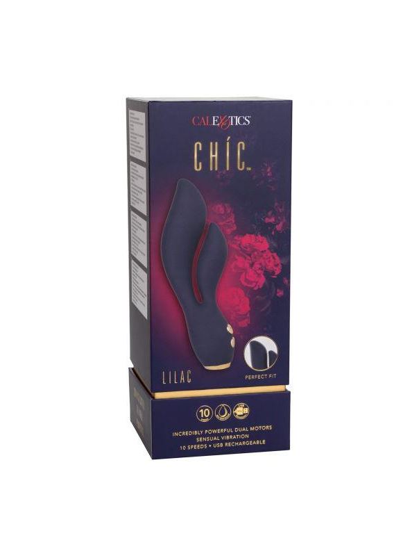 Синий вибромассажер кролик Chi­c Lilac (17,75 см)