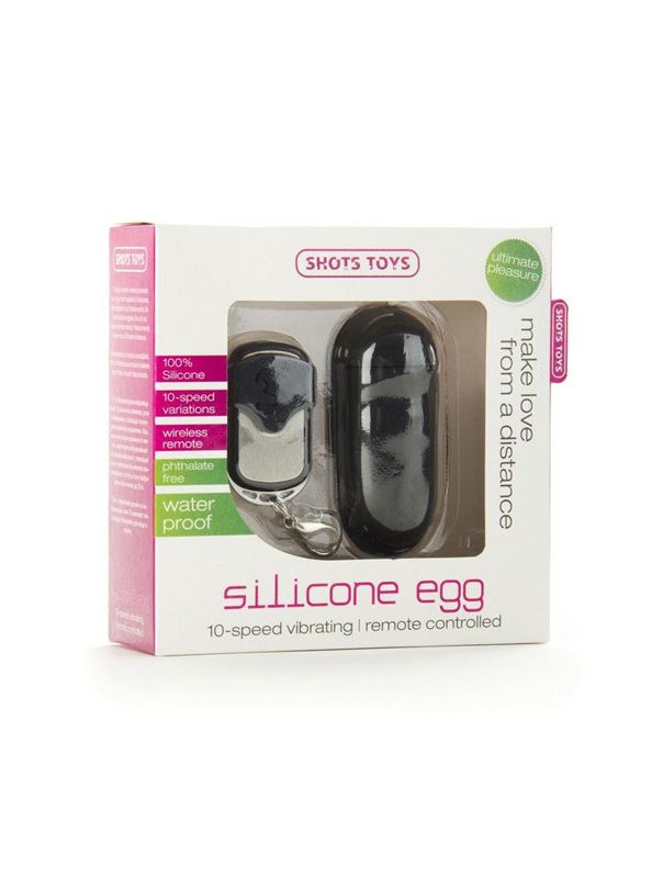 Чёрное виброяйцо Silicone Remote controlled Egg с дистанционным управлением