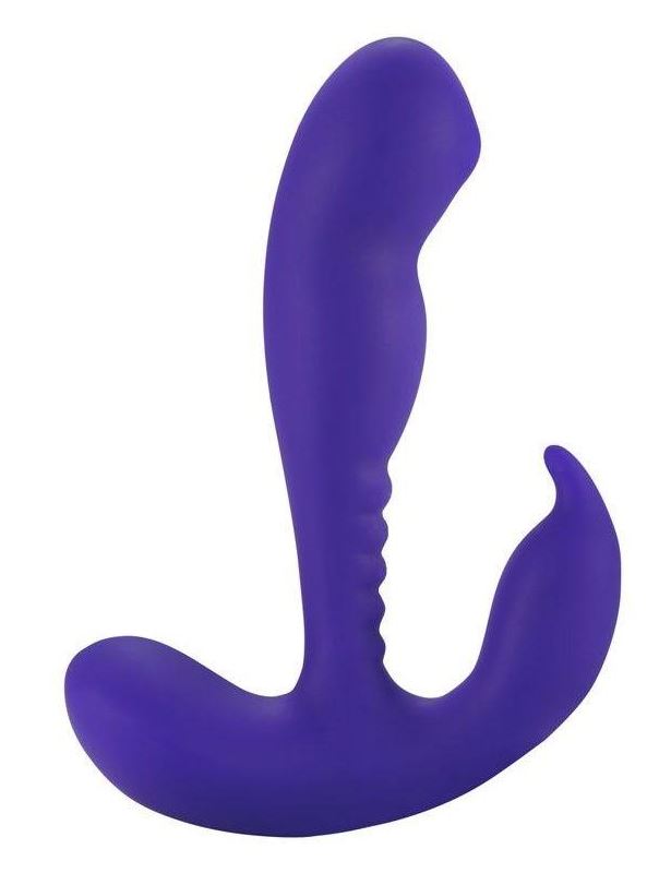 Фиолетовый стимулятор простаты Anal Vibrating Prostate Stimulator with Rolling Ball - 13,3 см.